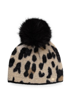 Joseph Ribkoff leopard-print pompom beanie hat - Neutrals