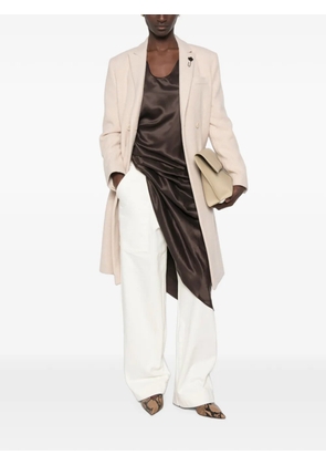 Lardini double-breasted notched-lapel wool coat - Neutrals
