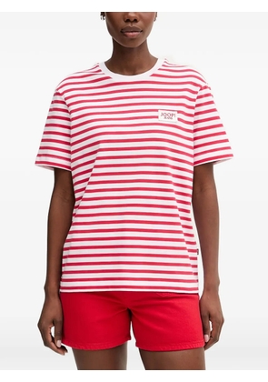 Joop! Teele striped logo-patch T-shirt - Red