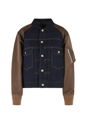 sacai contrast-stitch denim jacket - Blue