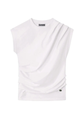 GANNI top in draped jersey - White