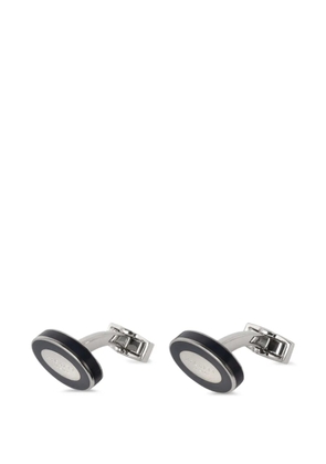 Hackett London engraved-logo oval cufflinks - Silver