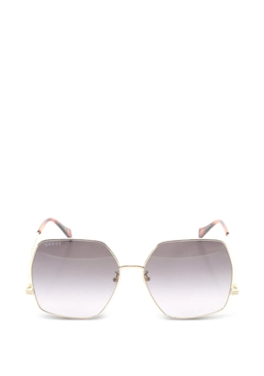 Gucci Pre-Owned 2020s geometric-frame sunglasses - Gold