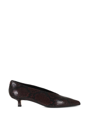 Aeyde Clara snake-effect pointed-toe leather pumps - Black