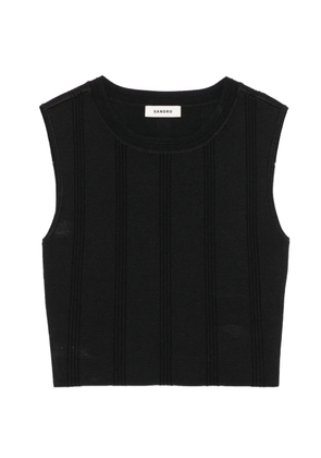 SANDRO crew-neck crop top - Black