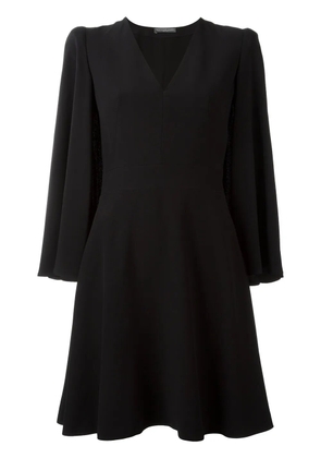 Alexander McQueen flared cape dress - Black