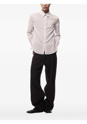 Omar Afridi striped long-sleeve shirt - White