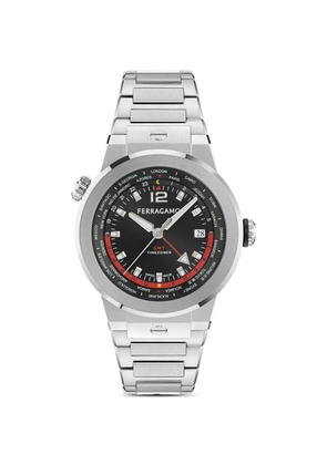 Ferragamo F-80 GMT Worldtime 43mm watch - Black