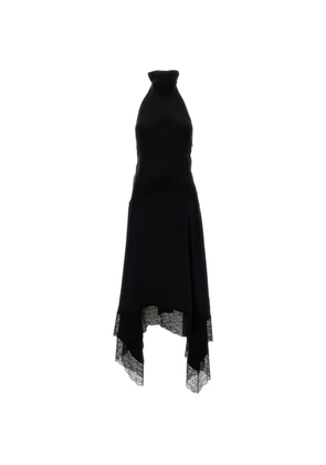 THE ANDAMANE lace-trim halterneck dress - Black