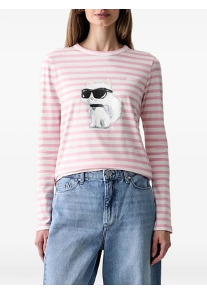 Karl Lagerfeld Ikon Aquarelle long-sleeve T-shirt - Pink