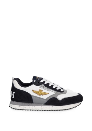 Aeronautica Militare logo-embroidered sneakers - White