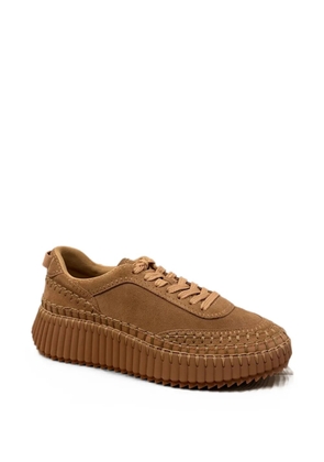 Chloé Nama whipstitch-trim sneakers - Brown