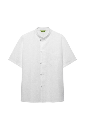Shanghai Tang seersucker frog-fastening shirt - White