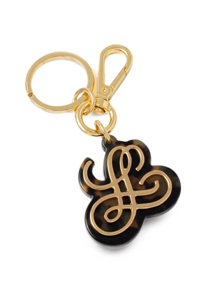 LUISA SPAGNOLI Ninfosi tortoiseshell-effect logo keyring - Brown