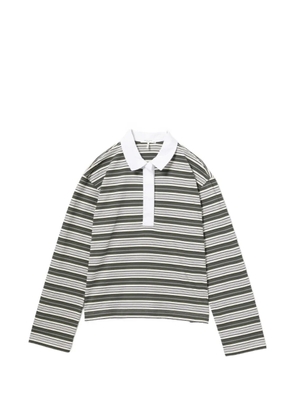 rag & bone striped long-sleeve polo shirt - Green