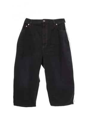 Balenciaga Pre-Owned x Adidas 2010s buggy side-stripe jeans - Black