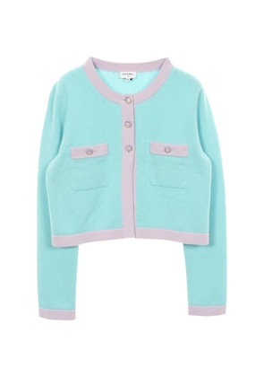 CHANEL Pre-Owned 2000s Cocomark button cardigan - Blue