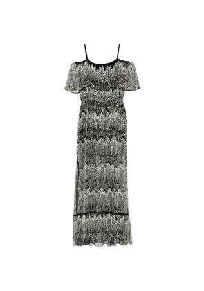 Rabanne sequin-embellished cold-shoulder maxi dress - Black