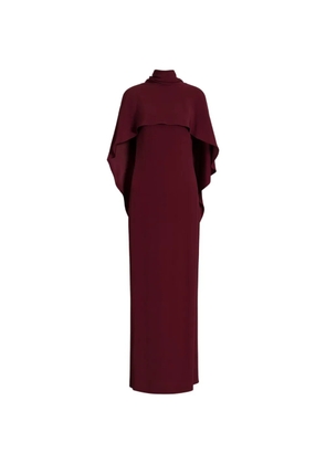 Alberta Ferretti cape-detail high-neck maxi dress - Red
