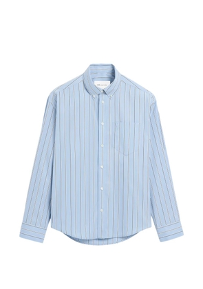 AMI Paris boxy striped cotton shirt with embossed Ami de Coeur - Blue