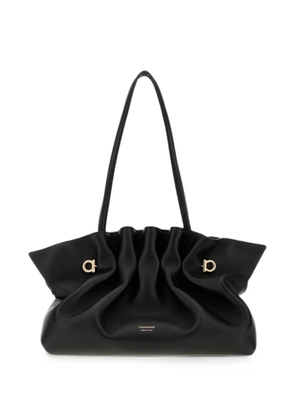 Ferragamo Gancini ruched shoulder bag - Black