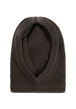 Rick Owens ribbed-knit cashmere-blend hood - Brown