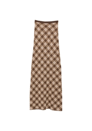 Aya Muse Kae checkered maxi skirt - Brown
