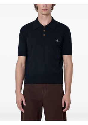 Vivienne Westwood embroidered-motif ribbed-trim polo shirt - Black