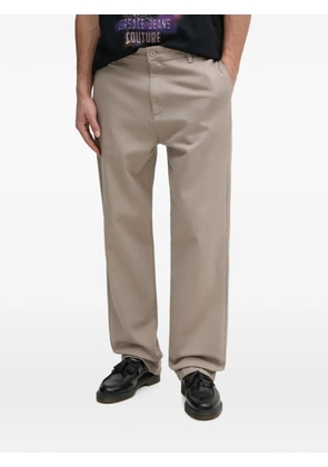 Alpha Industries logo-patch straight-leg trousers - Neutrals