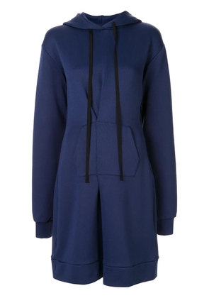 UNRAVEL PROJECT pintuck-detail hoodie dress - Blue