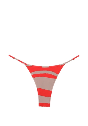TROPIC OF C Luna zebra-print bikini bottoms - Red