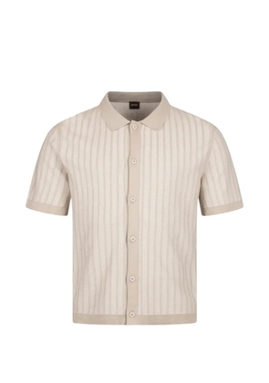 BOSS ribbed-knit short-sleeve cardigan - Neutrals