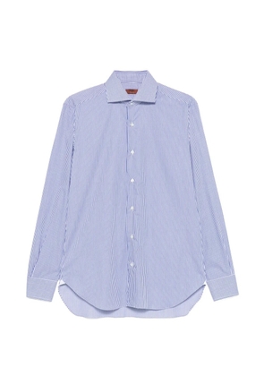 Barba striped-pattern spread-collar shirt - White