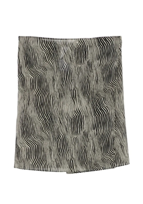 St. Agni Savannah zebra-pattern wrap mini skirt - Neutrals