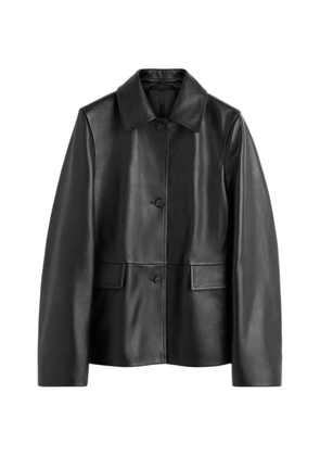 TOTEME grained leather jacket black