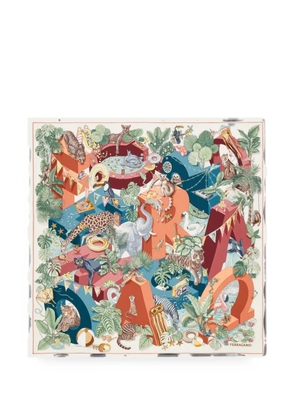 Ferragamo Jungle Party-print silk scarf - Orange