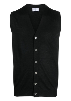 Fedeli V-neck sleeveless virgin-wool cardigan - Black