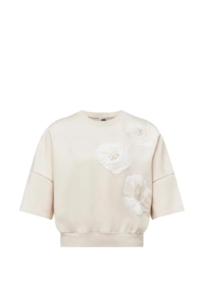 Drykorn floral-applique T-shirt - Neutrals