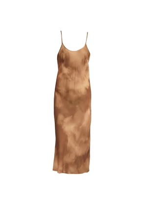 Masnada tie-dye sleeveless midi dress - Brown