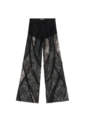 Blumarine patchwork lace trousers - Black
