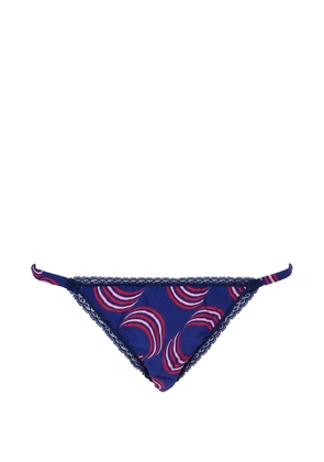 Laura Urbinati graphic-print lace-trim briefs - Blue