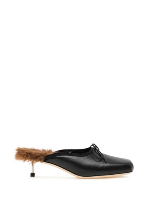 Simone Rocha faux fur lined pointe mules - Black
