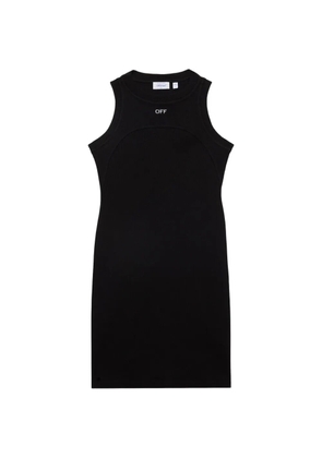 Off-White logo-embroidered mini dress - Black