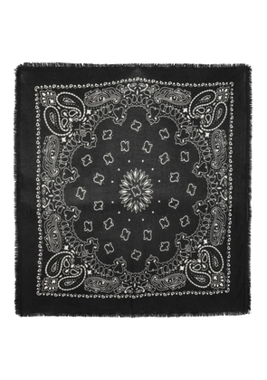 kujten Hachiko paisley-print cashmere scarf - Black