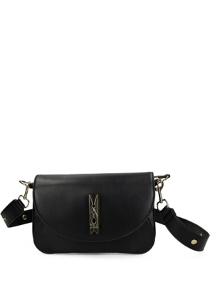 Love Moschino clothespin-plaque shoulder bag - Black