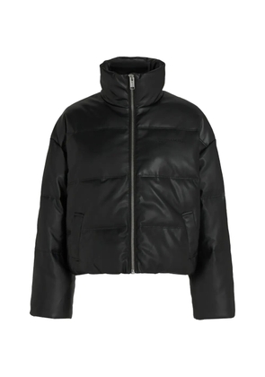 Karl Lagerfeld Jeans faux-leather puffer jacket - Black