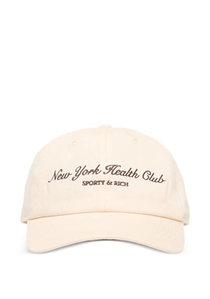 Sporty & Rich NY Health Club logo-embroiderer baseball cap - Neutrals