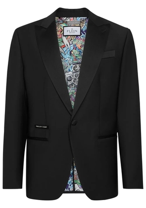 Philipp Plein beaded peak-lapel blazer - Black
