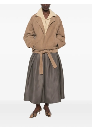 KHAITE belted notch-lapels jacket - Brown