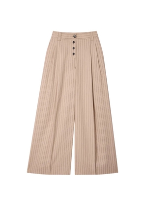 Paul Smith sand pinstripe wide leg trousers - Neutrals